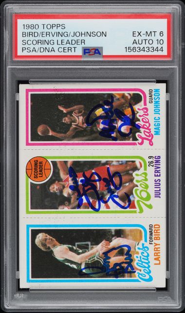 1980 TOPPS LARRY BIRD/JULIUS ERVING/MAGIC JOHNSON SCORING LEADER