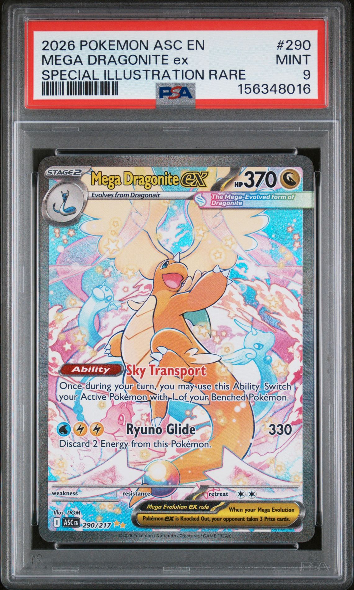 2026 Pokemon POKEMON ASC EN-ASCENDED HEROES SPECIAL ILLUSTRATION RARE #290 Mega Dragonite Ex front