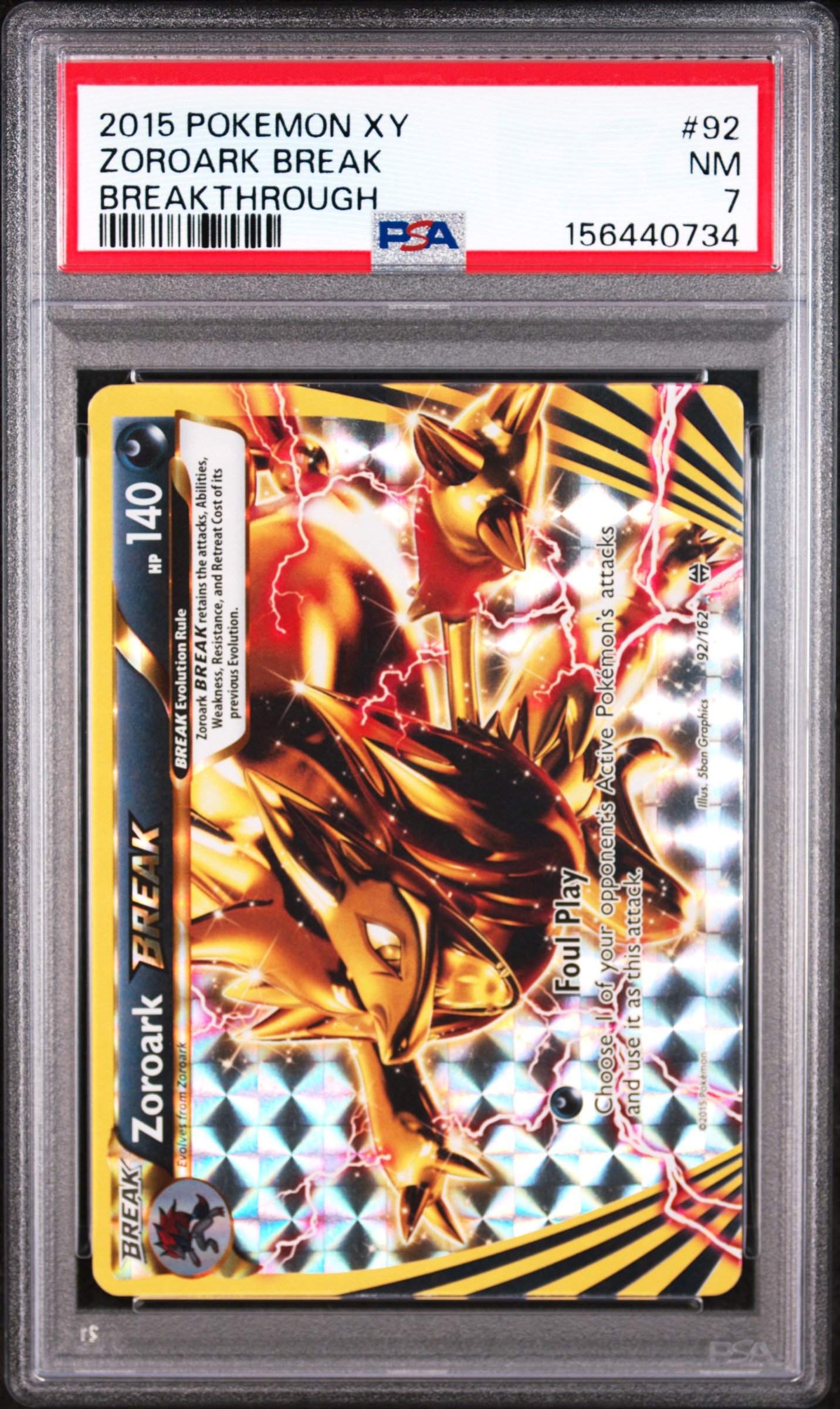 2015 #92 Zoroark Break PSA 7 XY Breakthrough