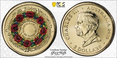 2025-C $2 Remembering WWII Colorized Al-Br MS69
