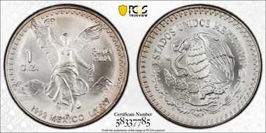 1992-Mo Onza Libertad Ag MS68