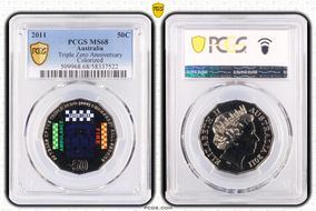 2011 50C Triple Zero Anniversary Colorized MS68