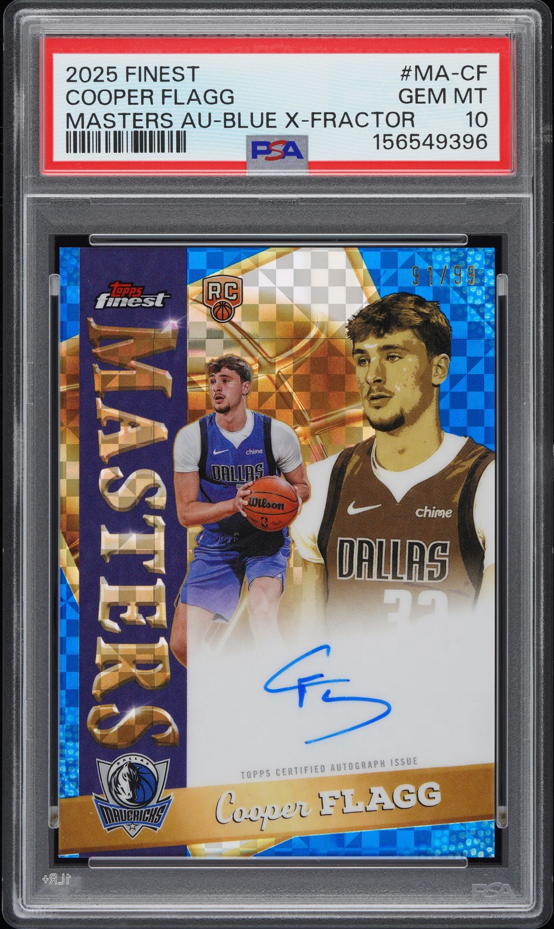 2025 Topps TOPPS FINEST MASTERS AUTOGRAPHS BLUE X-FRACTOR #MA-CF Cooper Flagg front