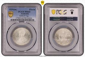 1931(m) Florin KM-27  Ag MS64