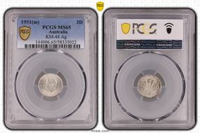 1951(m) 3D KM-44  Ag MS65