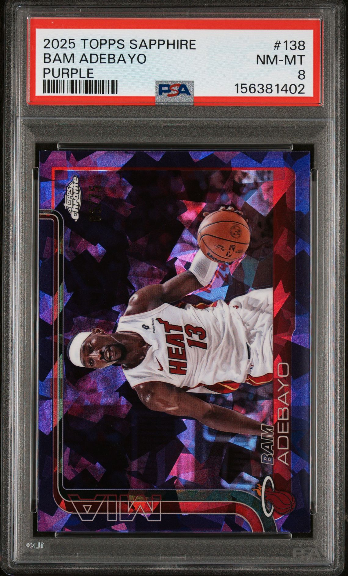 2025 Topps Chrome TOPPS CHROME SAPPHIRE EDITION PURPLE #138 Bam Adebayo front