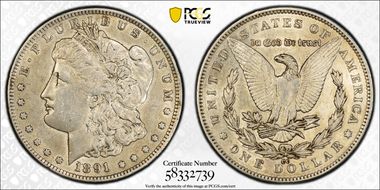 1891-CC $1 AU50