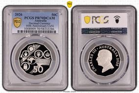 2026 50C Decimal Currency 60th Anniversary CuNi PR70DCAM