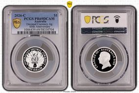 2026-C $1 Decimal Currency Ag 60th Anniversary PR69DCAM