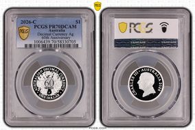 2026-C $1 Decimal Currency Ag 60th Anniversary PR70DCAM