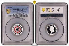 2025-C $2 Remembering WWII Colorized  Ag PR70DCAM