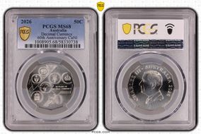 2026 50C Decimal Currency 60th Anniversary CuNi MS68