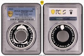 2013 $1 New South Wales 1813 Holey Dollar PR69DCAM