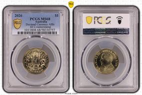 2026 $1 Decimal Currency AlBr 60 Counterstamp MS68