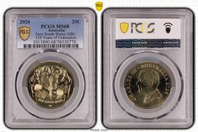 2026 25C New South Wales AlBr 125 Years of Federation MS68
