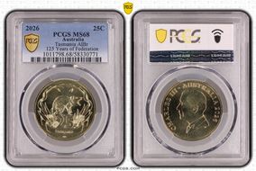 2026 25C Tasmania AlBr 125 Years of Federation MS68