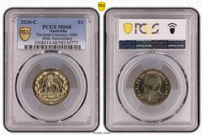 2026-C $1 Decimal Currency AlBr 60th Anniversary MS68