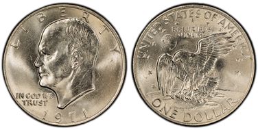1971-D $1 "Friendly Eagle" FS-901 Type 1 Reverse MS65