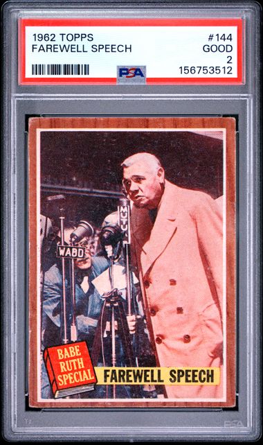 1962 Topps #144 Farewell Speech front