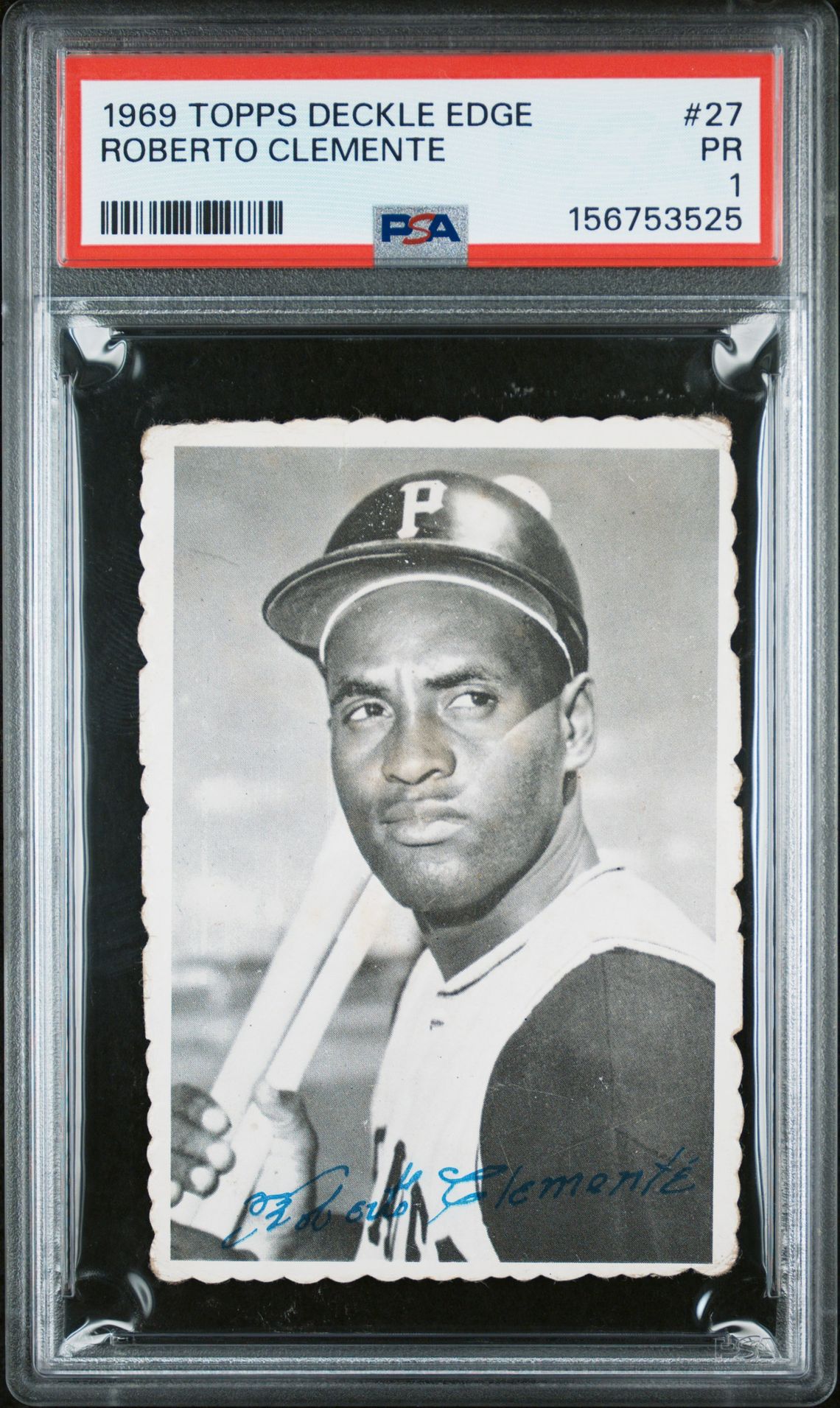 1969 Topps TOPPS DECKLE EDGE #27 Roberto Clemente front