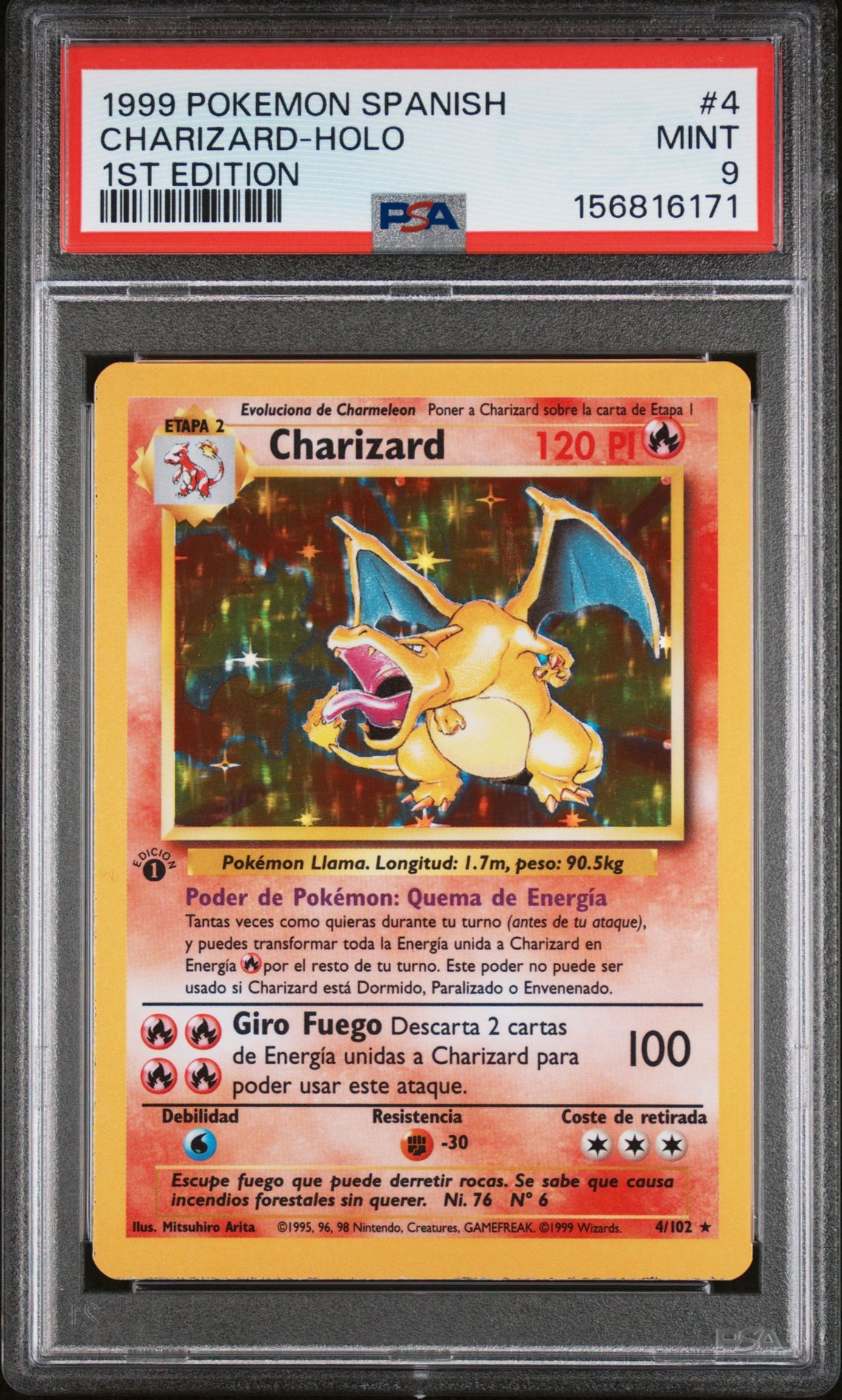 1999 Pokemon POKEMON SPANISH 1ST EDITION #4 Charizard-Holo front