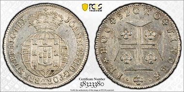 (1816-26) 60 Reis Gomes-J6.08 Cross with Rays MS61