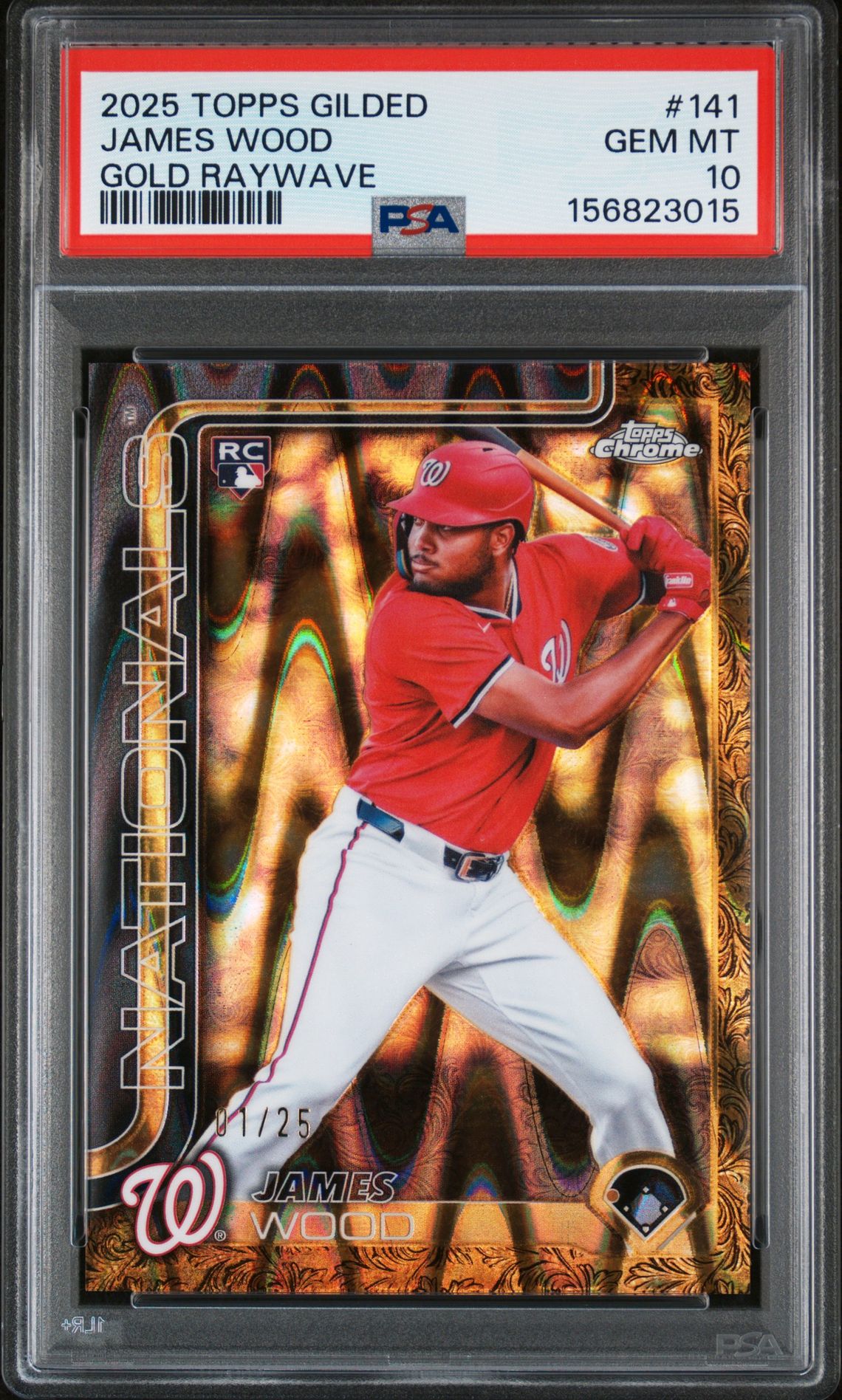 2025 Topps TOPPS GILDED COLLECTION GOLD RAYWAVE #141 James Wood front