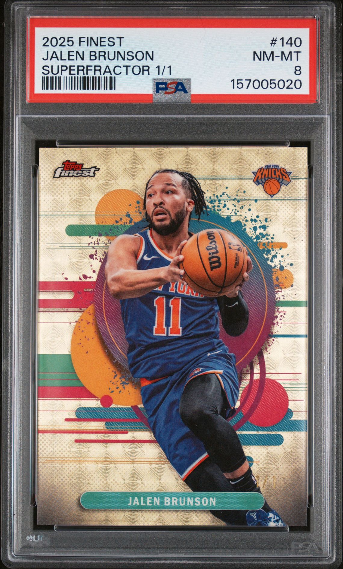 2025 Topps TOPPS FINEST SUPERFRACTOR 1/1 #140 Jalen Brunson front