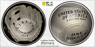 2014-P $1 Baseball Hall of Fame PR69DCAM