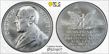 (2026) Medal Woodrow Wilson Silver Matte Finish MS69