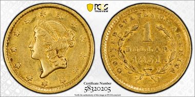 1851 G$1 AU53