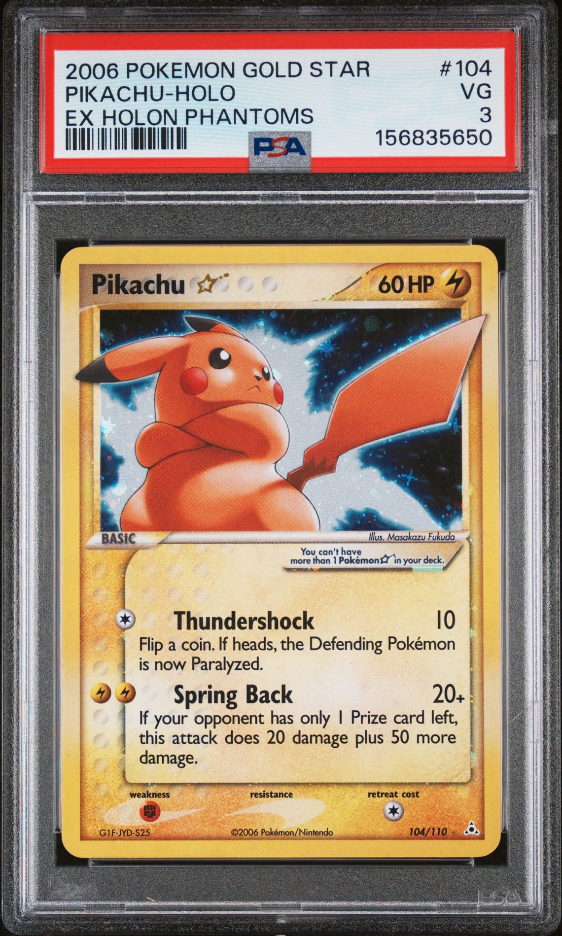 2006 Pokemon POKEMON EX HOLON PHANTOMS #104 Pikachu-Holo front
