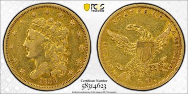 1836 $5 VF30