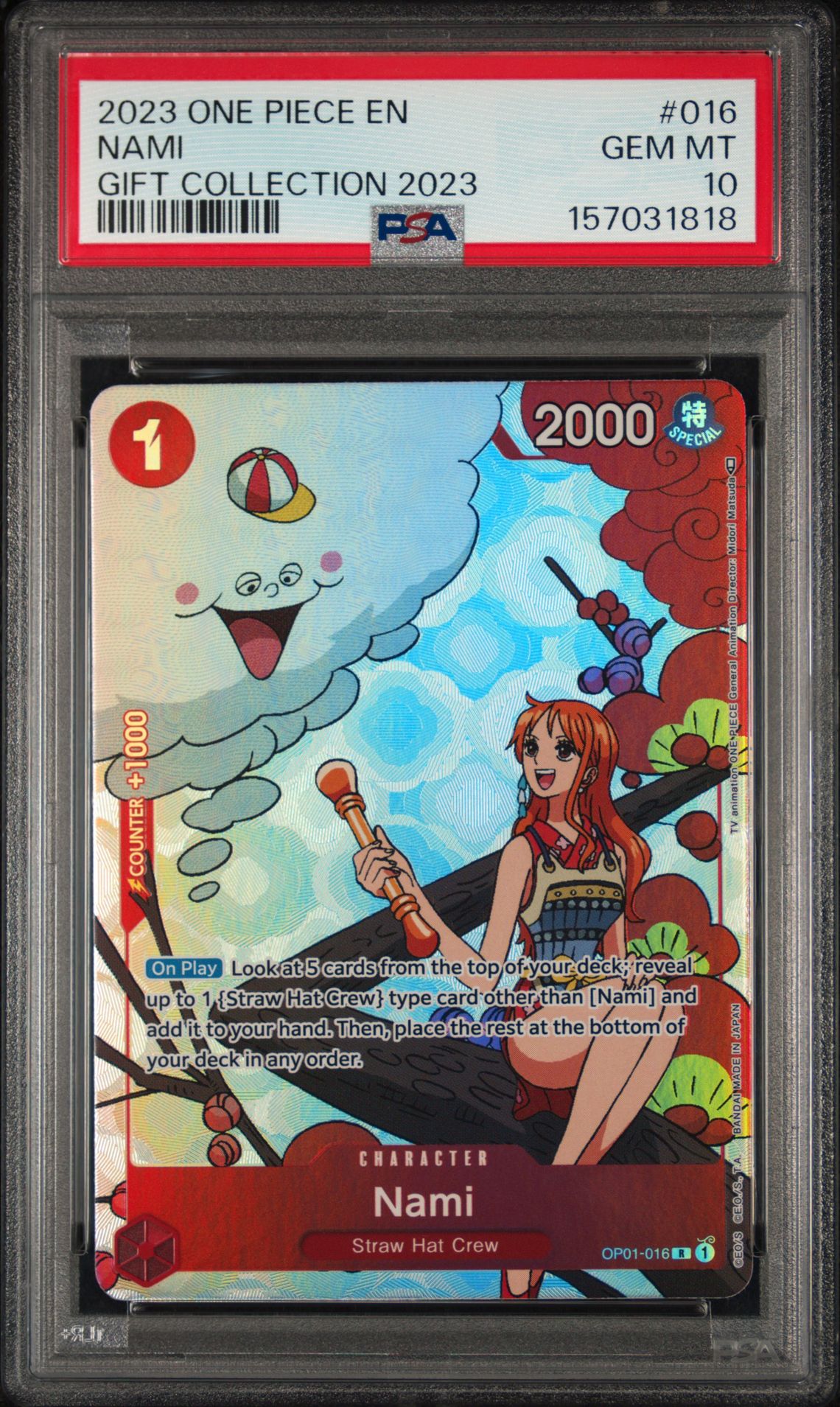 2023 One Piece Gift Collection 2023 Nami #016 (Gift Collection 2023) Gem Mt 10 front