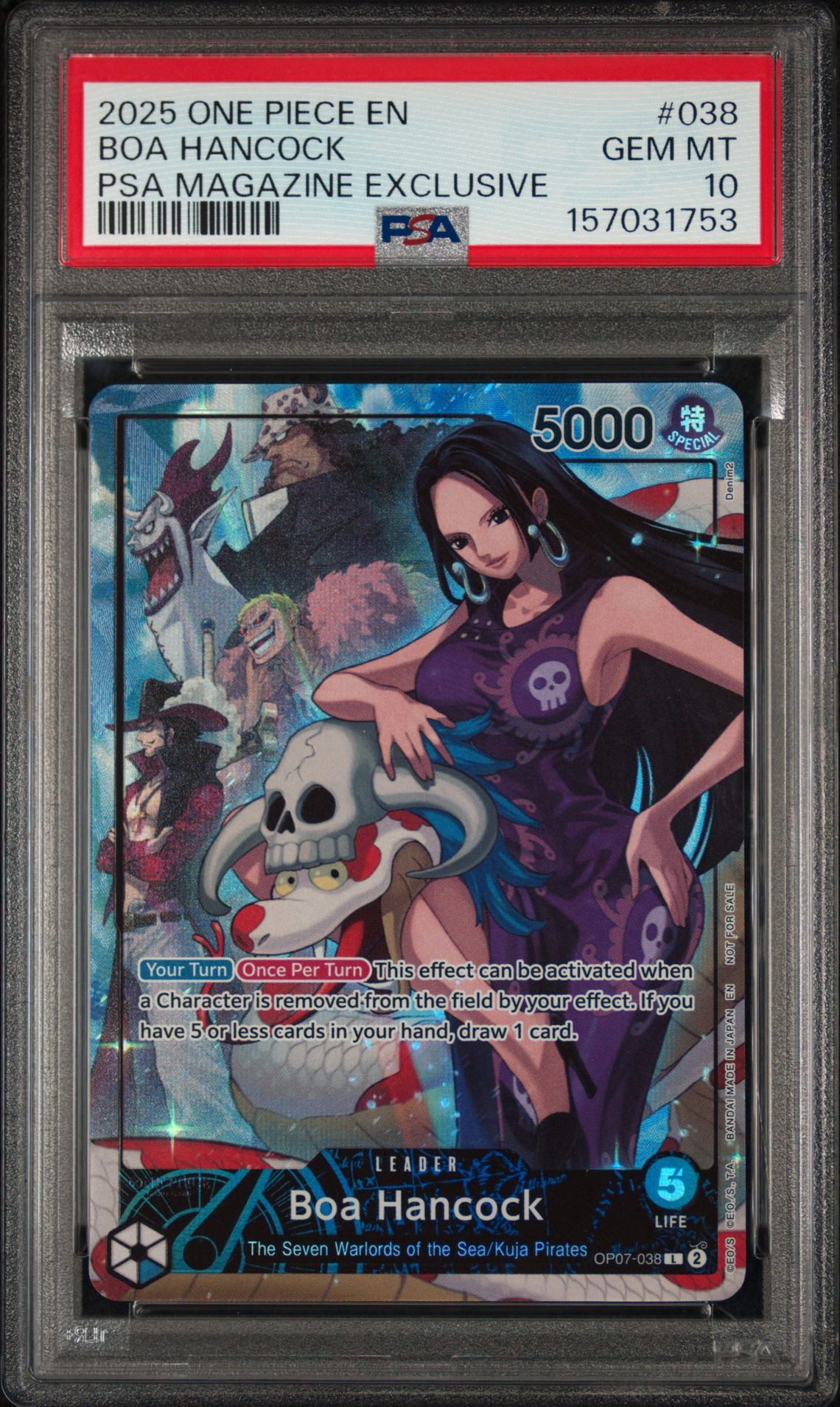 2025 One Piece Promos Boa Hancock #038 (Psa Magazine Exclusive) Gem Mt 10 front