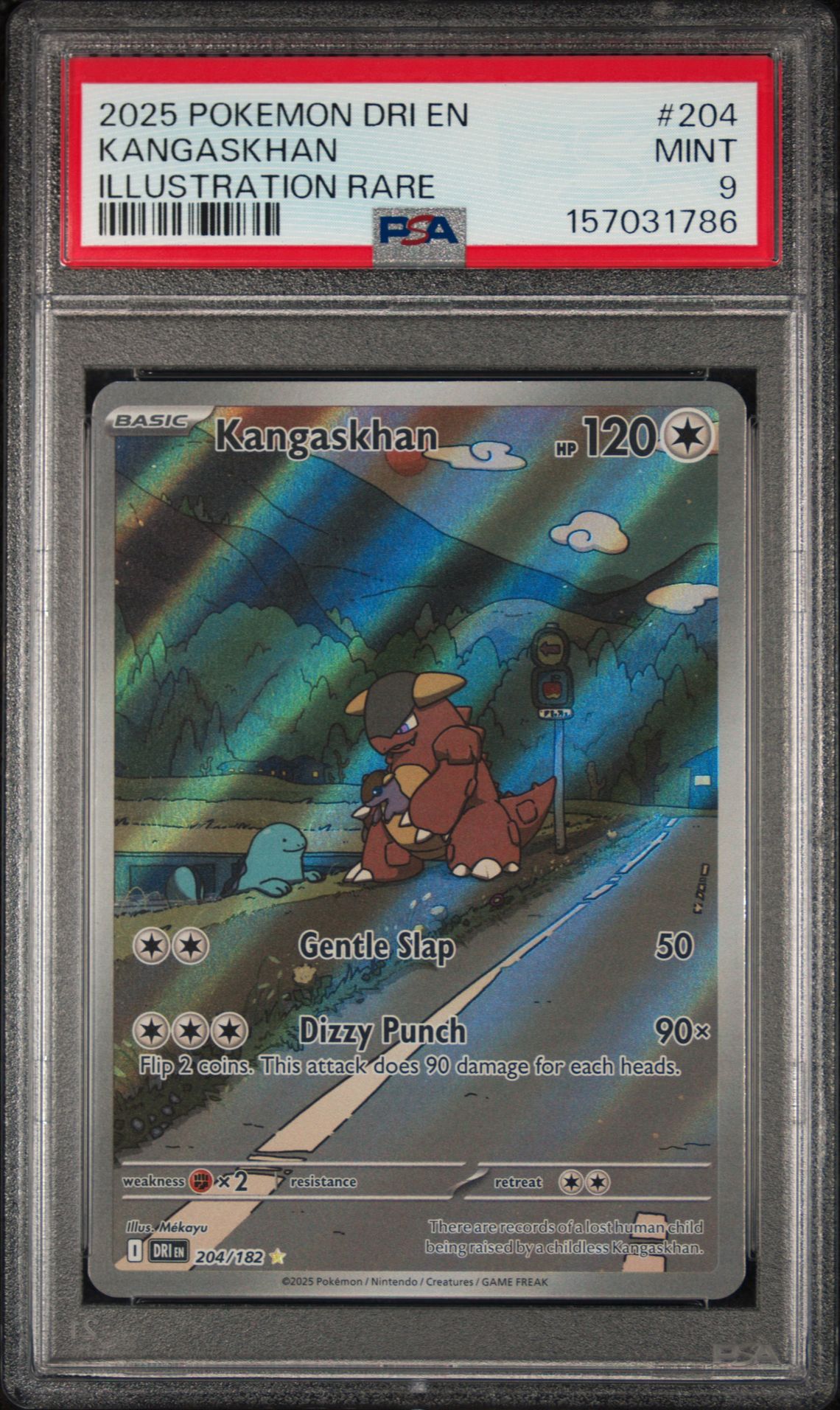 2025 Pokemon Dri En-Destined Rivals Kangaskhan #204 (Illustration Rare) Mint 9 front