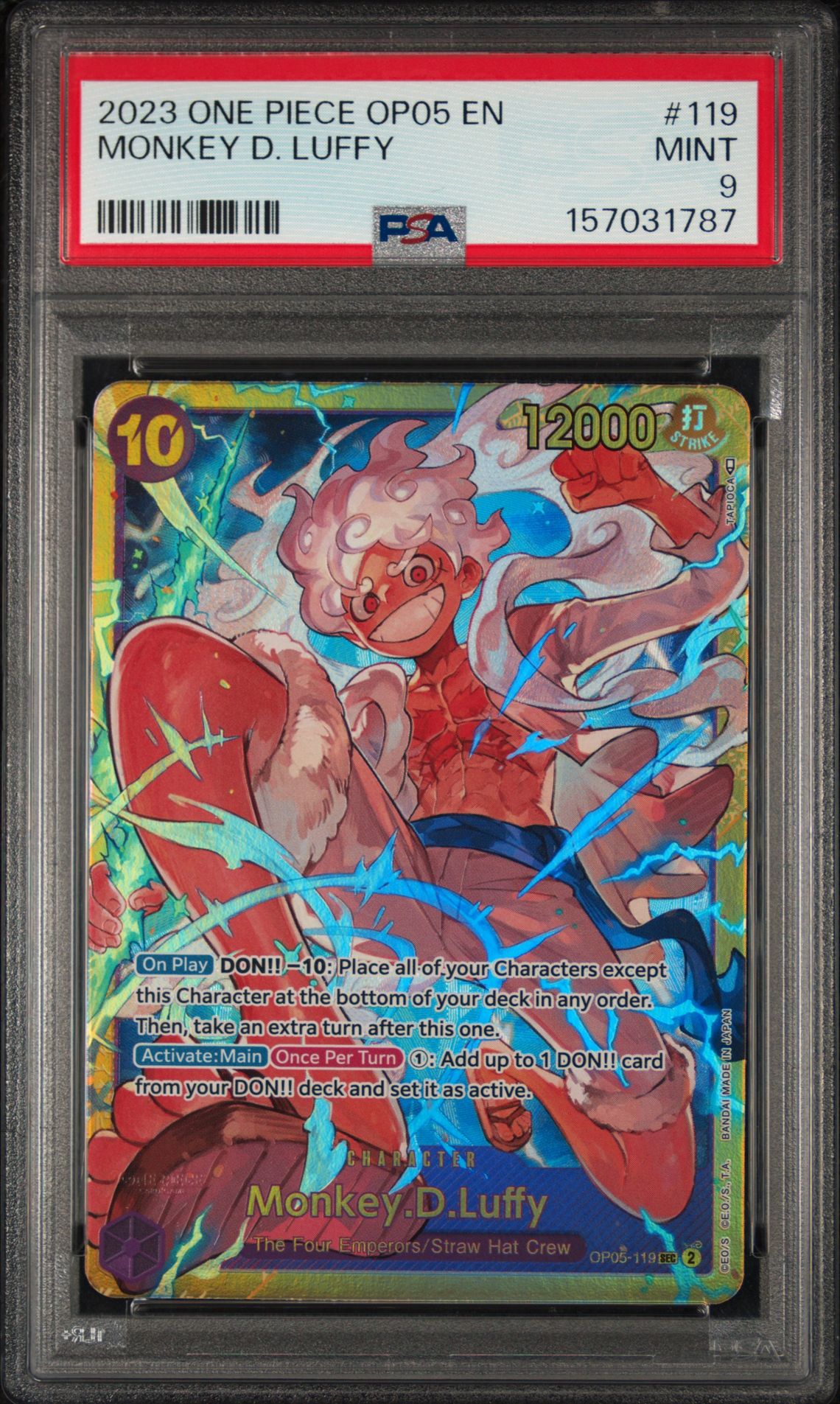 2023 One Piece Op05-Awakening Of The New Era Monkey D. Luffy #119 Mint 9 front