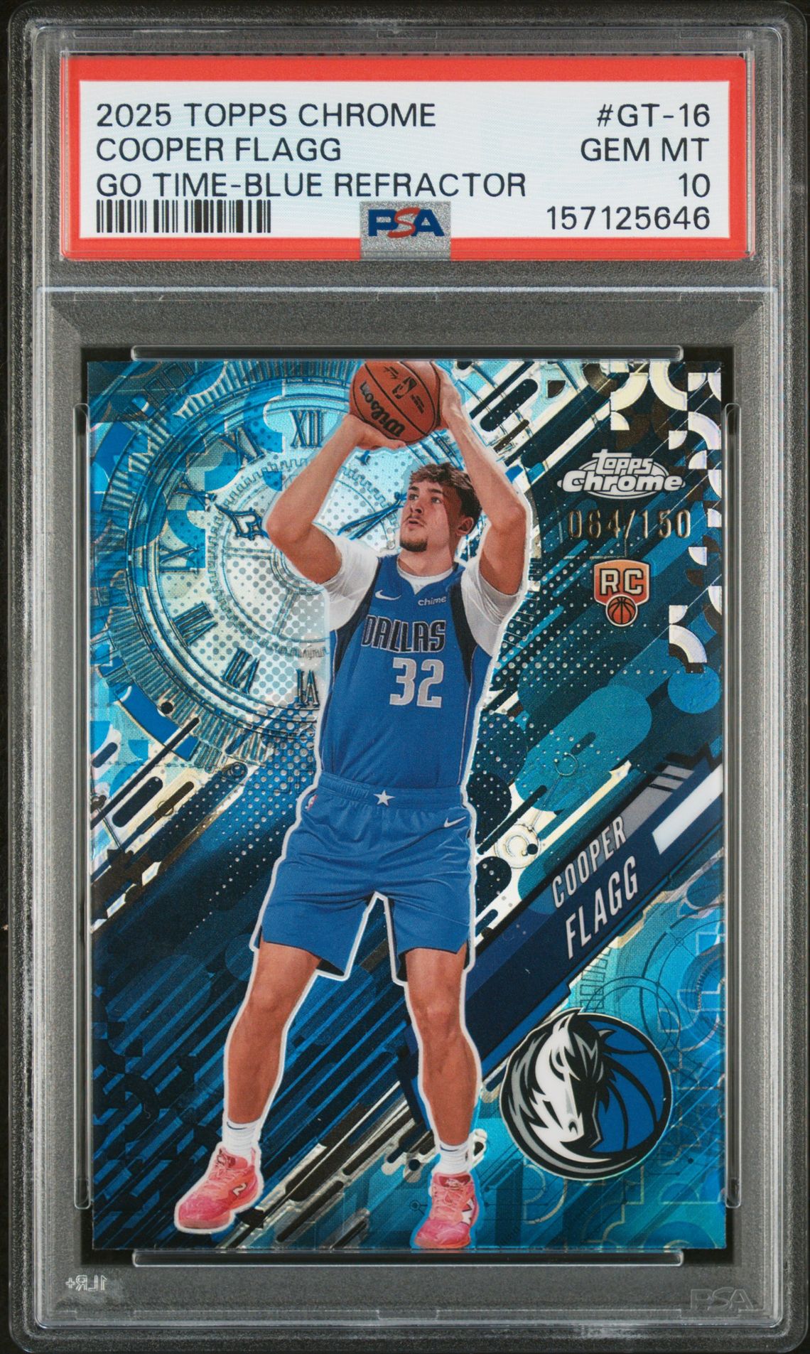 2025 TOPPS CHROME GO TIME COOPER FLAGG GO TIME-BLUE REFRACTOR GT-16 GEM MT 10 front