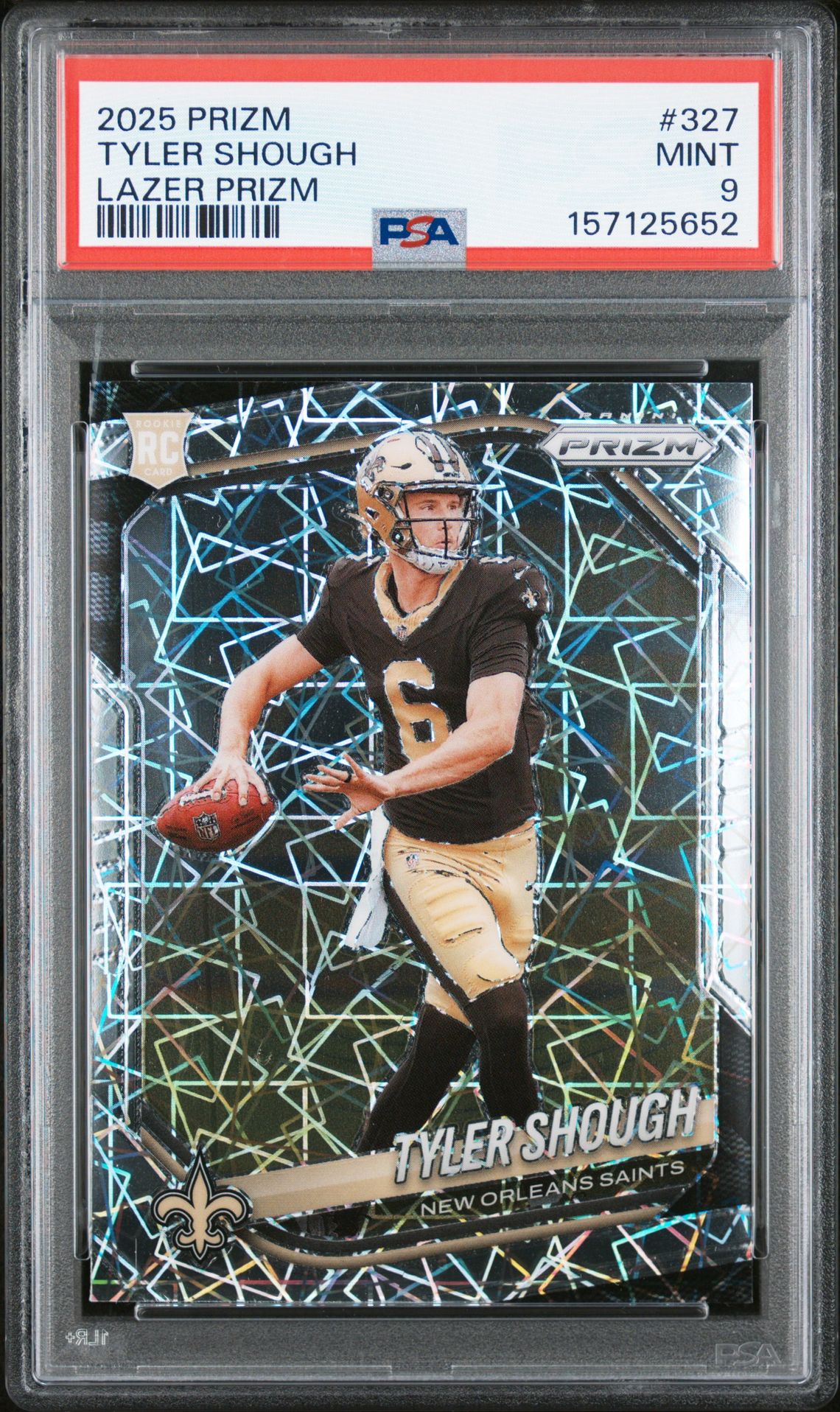 2025 Panini Prizm Tyler Shough #327 (Lazer Prizm) Mint 9 front