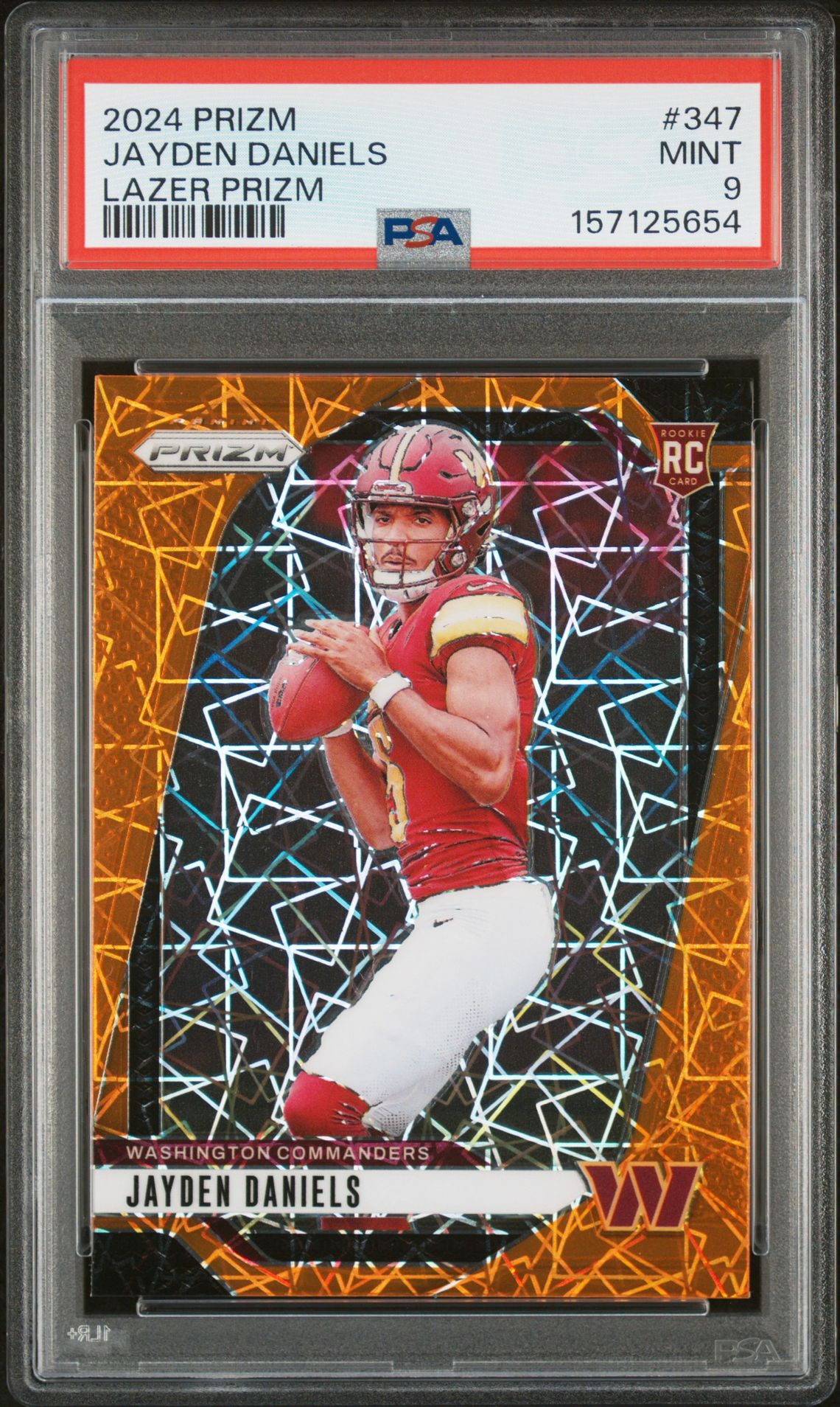 2024 Panini Prizm Jayden Daniels #347 (Lazer Prizm) Mint 9 front