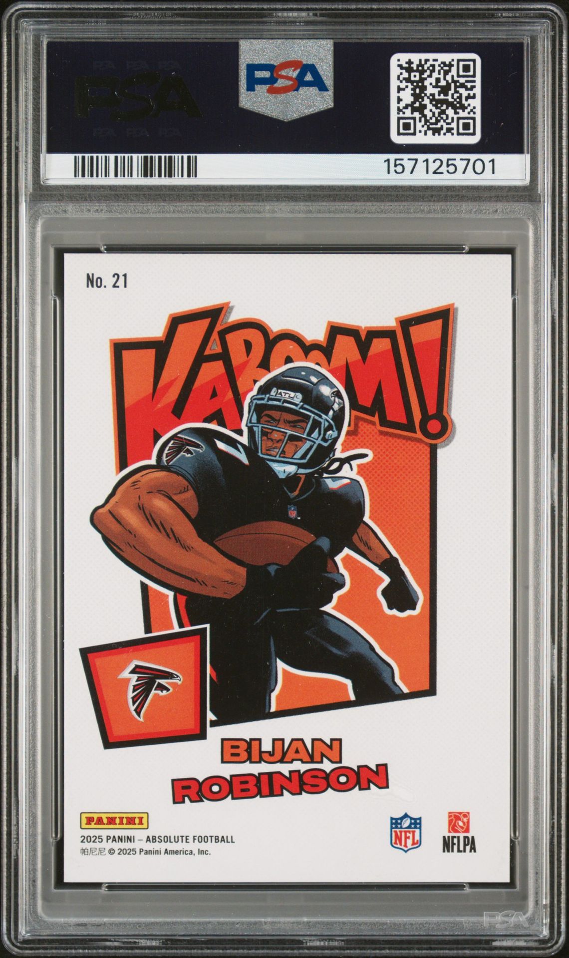 2025 Panini Absolute Kaboom! Horizontal Bijan Robinson #21 Nm-Mt 8 back