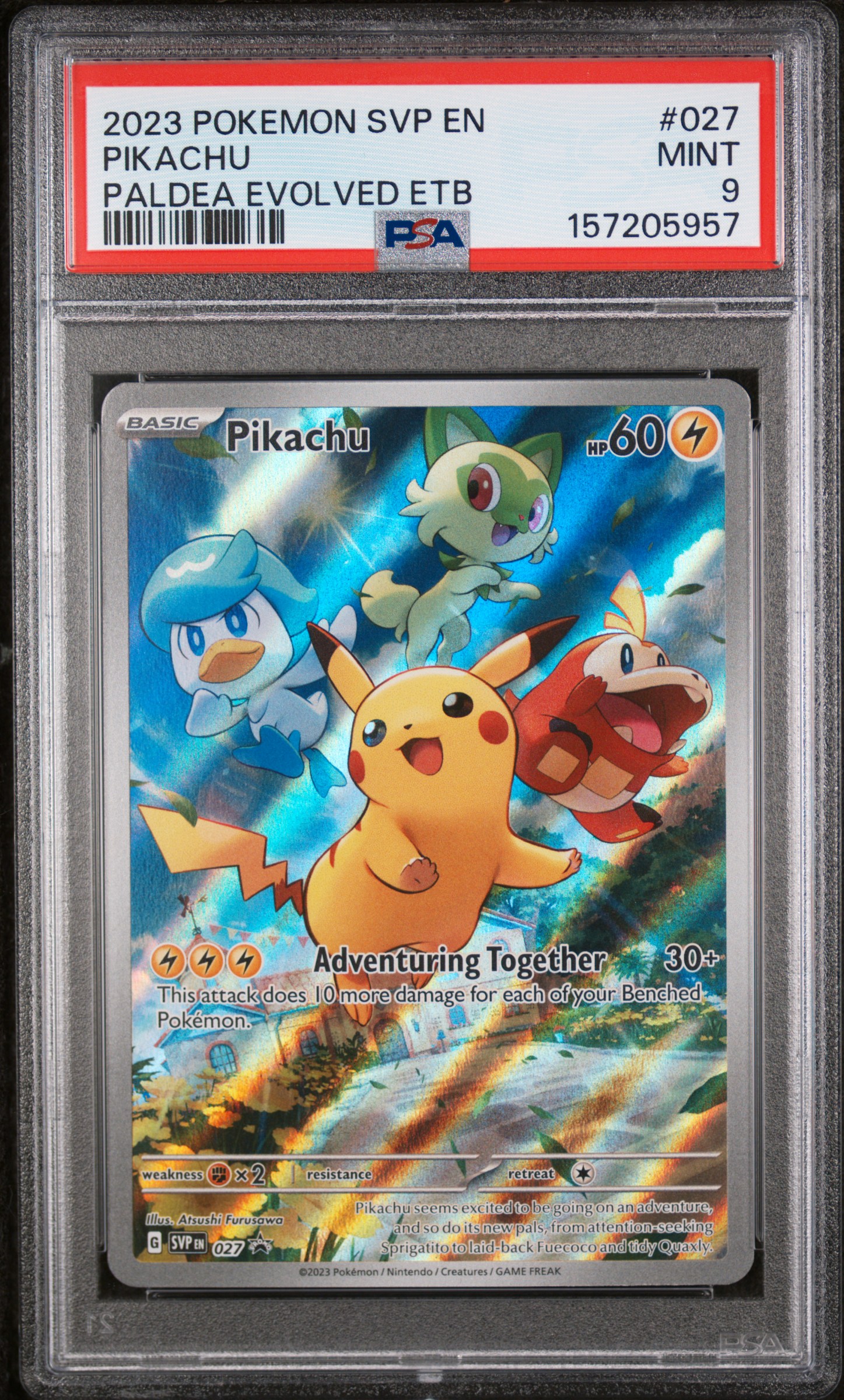 2023 #027 Pikachu PSA 9 Svp EN-SV Black Star Promo