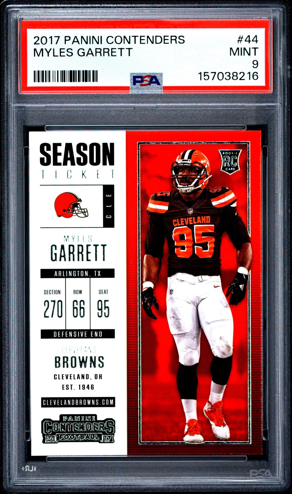 2017 Panini Contenders Myles Garrett #44 Mint 9 front