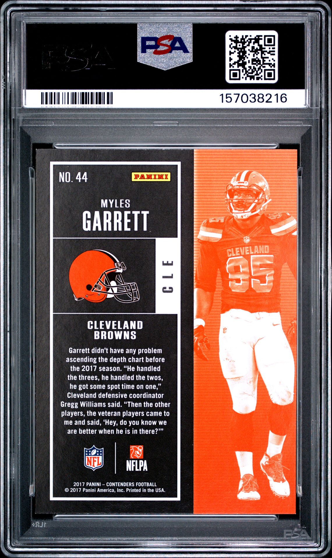 2017 Panini Contenders Myles Garrett #44 Mint 9 back