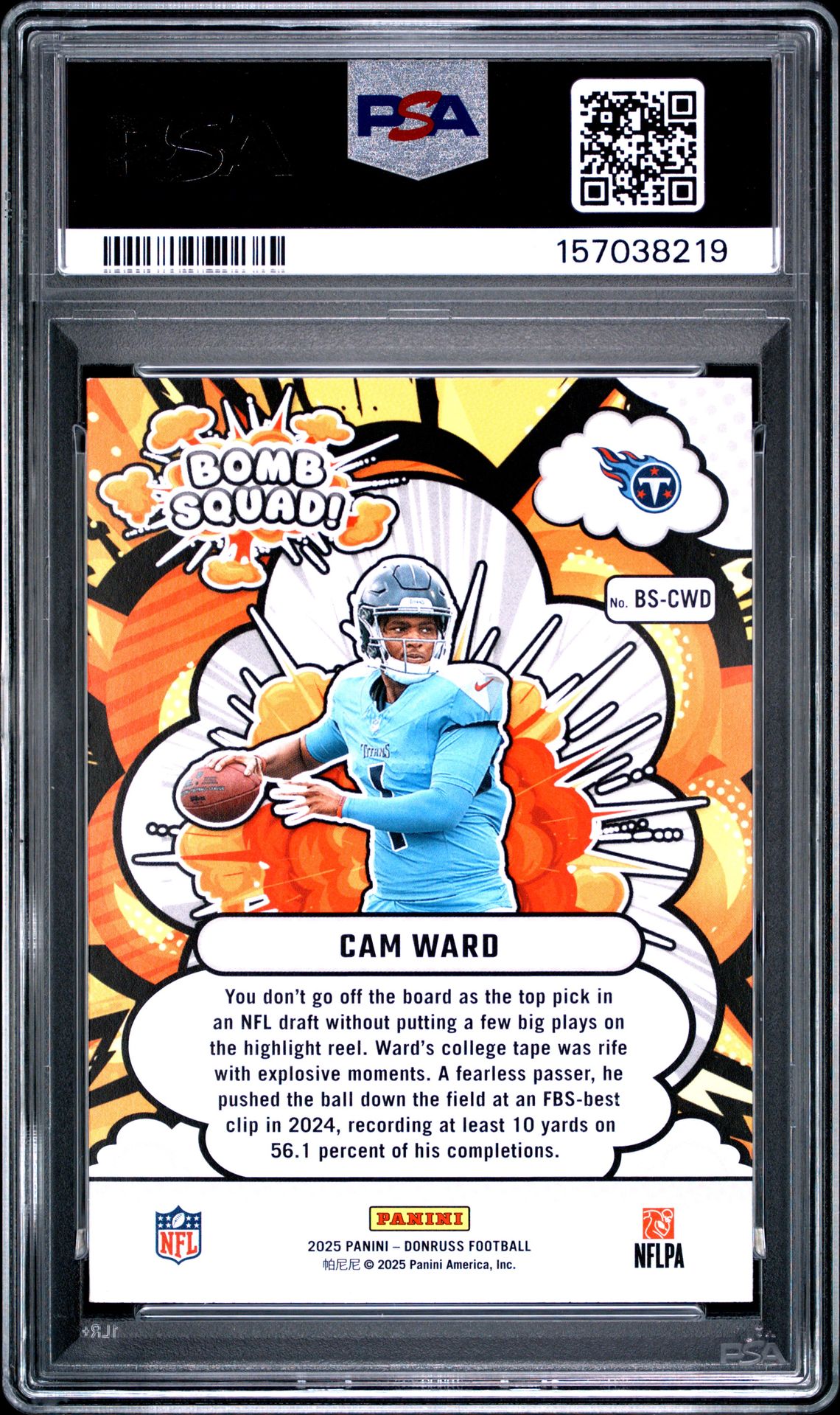 2025 Panini Donruss Bomb Squad Cam Ward #Bs-Cwd Nm-Mt 8 back