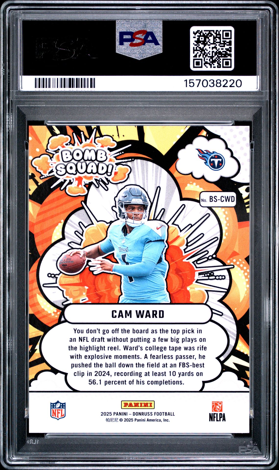 2025 Panini Donruss Bomb Squad Cam Ward #Bs-Cwd Nm-Mt 8 back