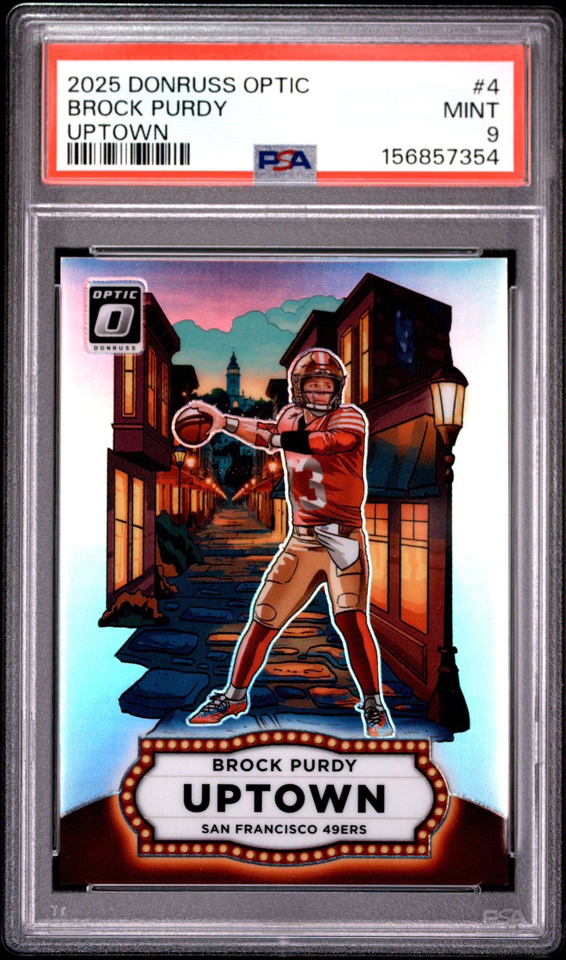 2025 Panini Donruss Optic Uptown Brock Purdy #4 Mint 9 front