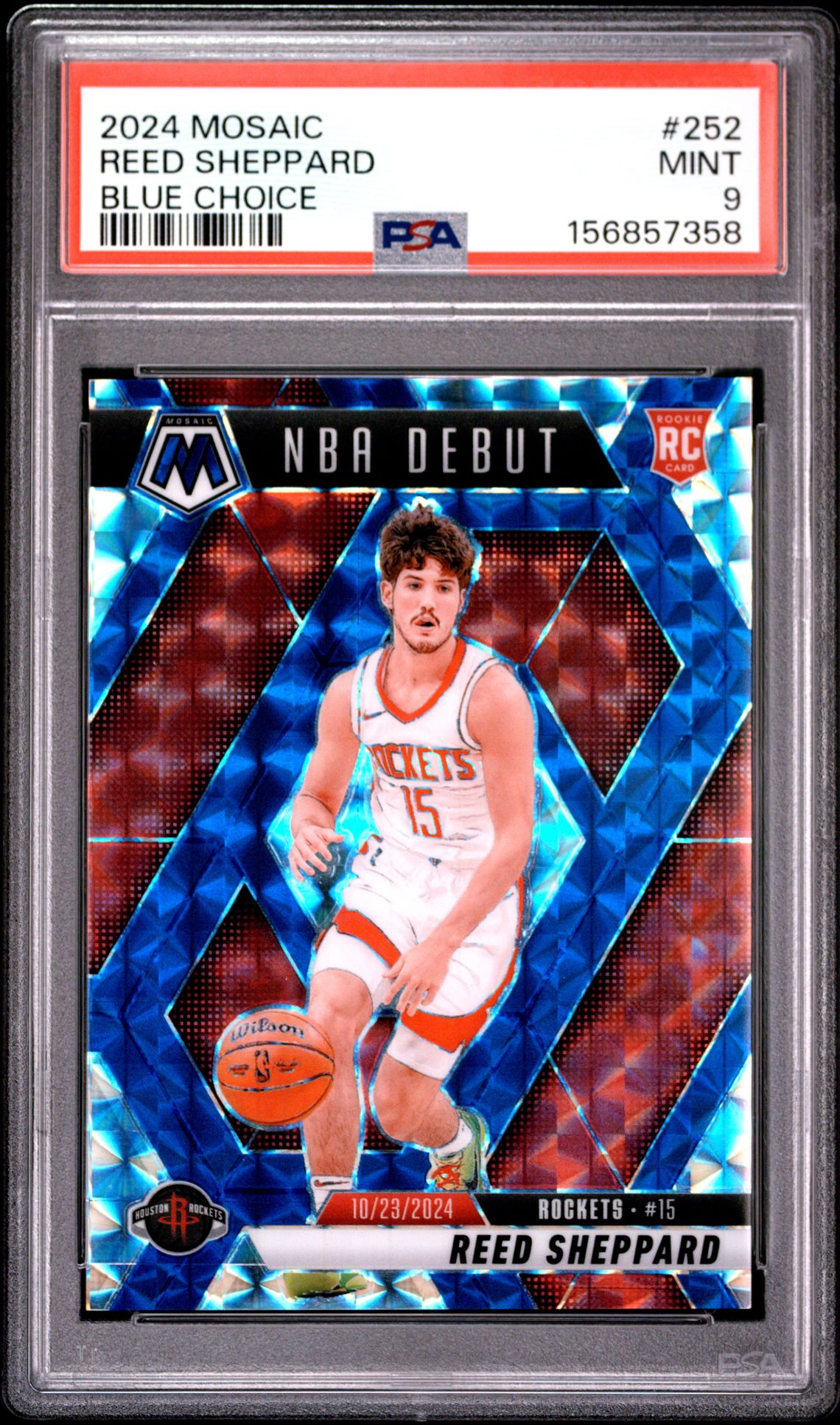 2024 Panini Mosaic Reed Sheppard #252 (Blue Choice) Mint 9 front