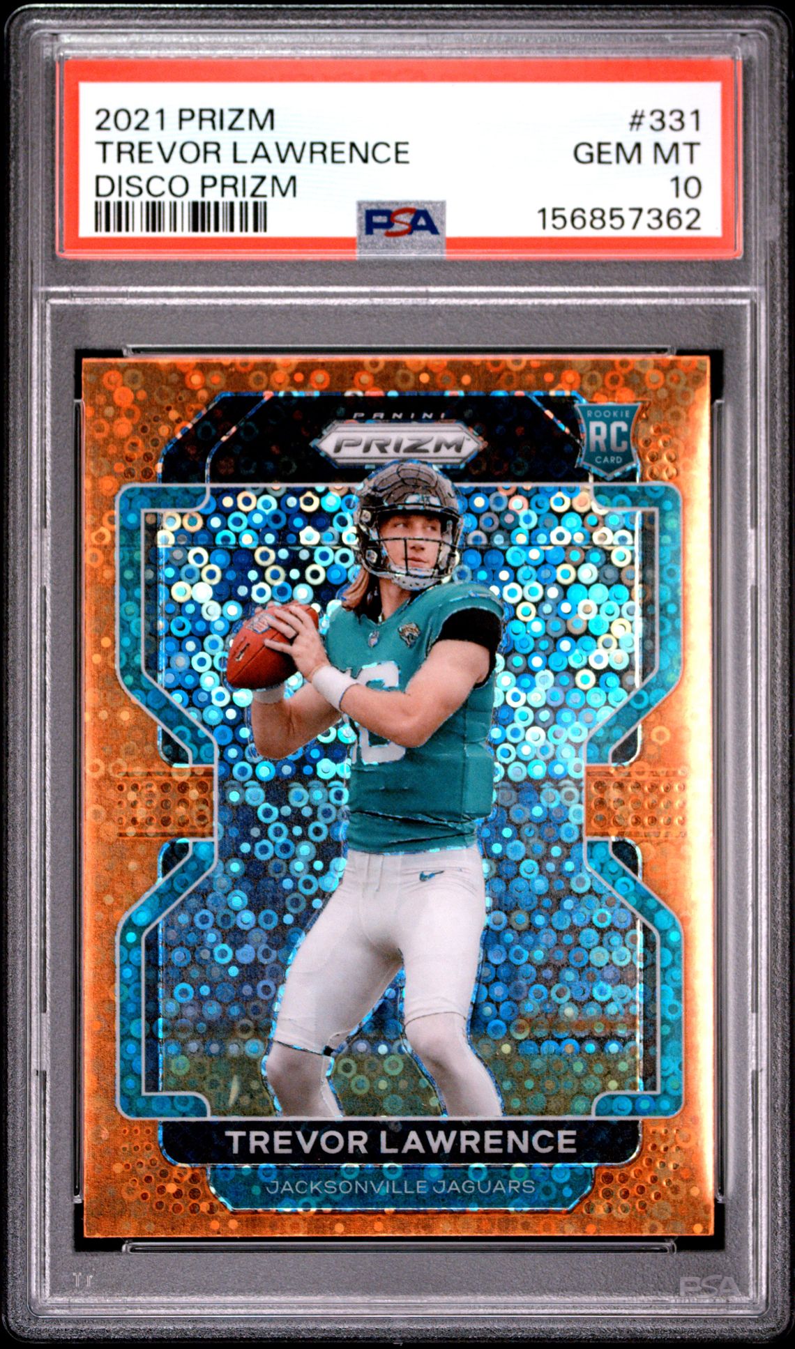 2021 Panini Prizm Trevor Lawrence #331 (Disco Prizm) Gem Mt 10 front