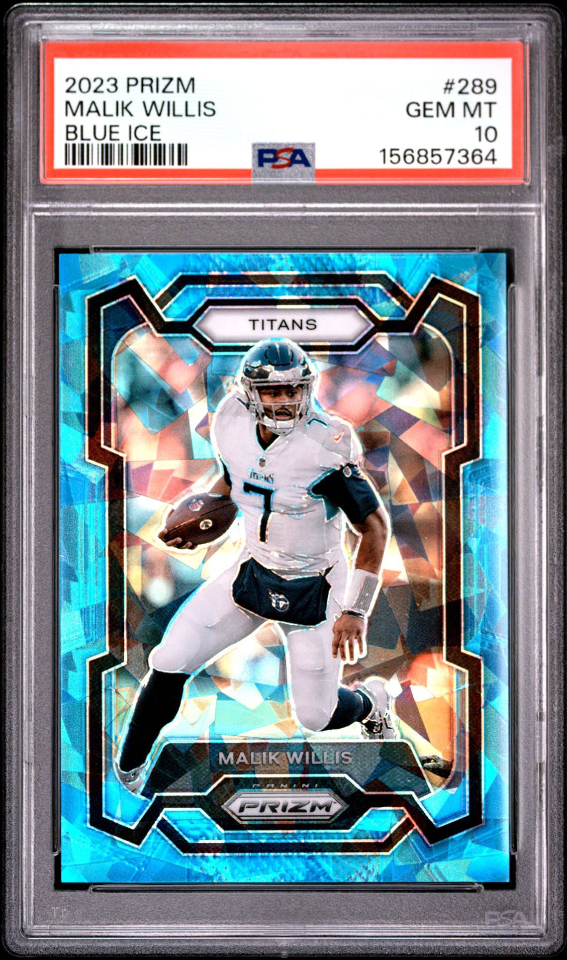 2023 Panini Prizm Malik Willis #289 (Blue Ice) Gem Mt 10 front